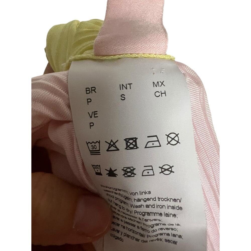BOSS Hugo Boss Emanis Colorblock Layered Pink Yellow Sleeveless Dress Size Small - Picture 15 of 16